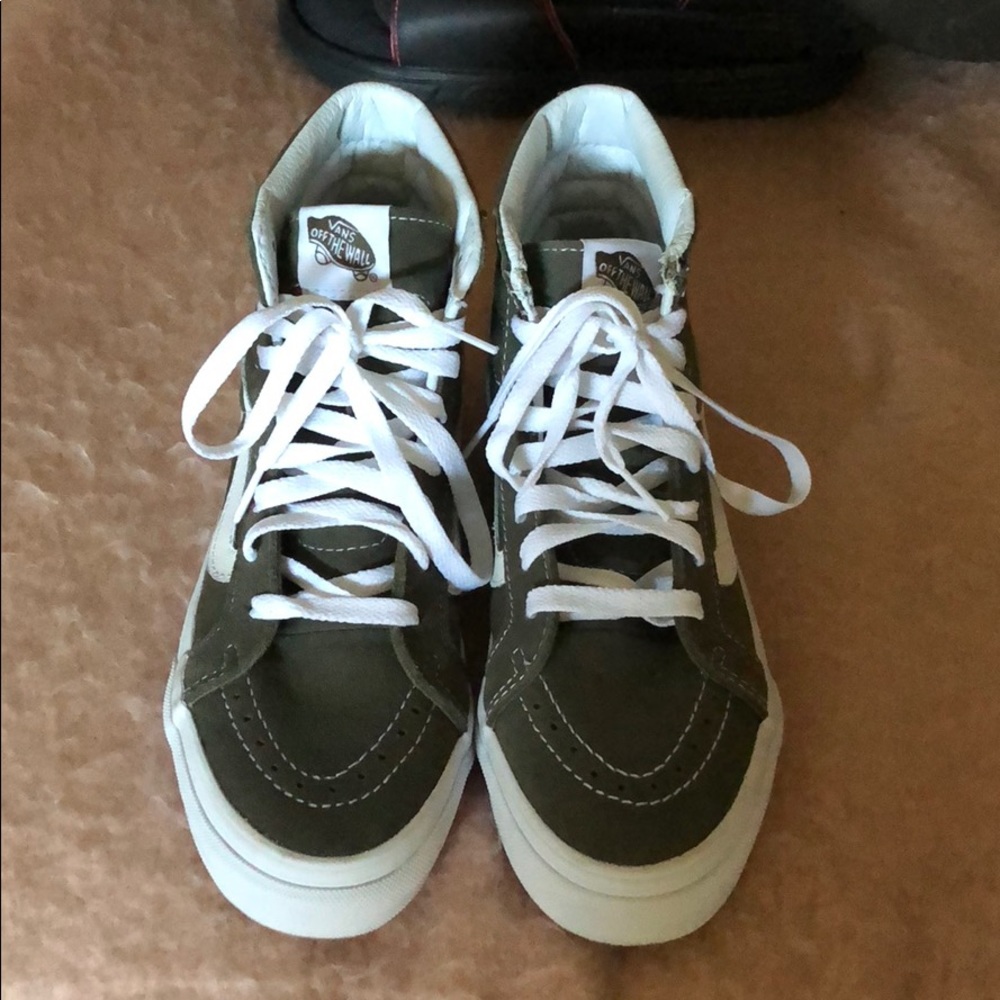 Olive green high top vans